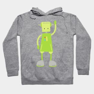 Cute Robot, Funny Robot, Silly Robot, Green Robot Hoodie